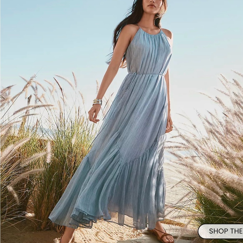 LOFT Light Blue Maxi Dress